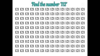 Find the Number 112  #iq #iqtest #gk #focus #general