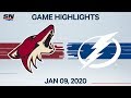 NHL Highlights | Coyotes vs. Lightning – Jan. 9, 2020