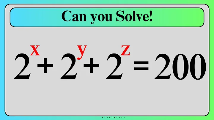 Nice Exponent Math Simplification | Find the Value of X,Y,Z