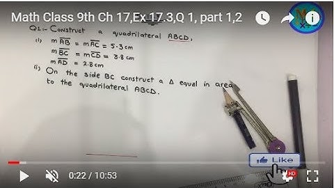 Math Class 9th Ch 17,Ex 17.3,Q 1, part 1,2