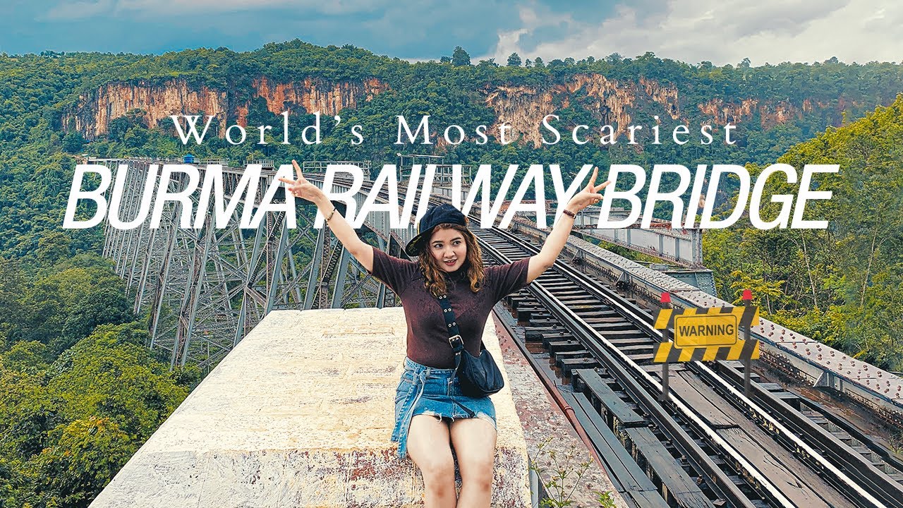 Worlds Most Scariest Burma Railway Bridge   Gokteik Viaduct Train in Burma Myanmar Vlog