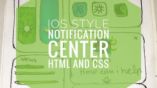 How to Draw IOS Style NOTIFICATION CENTER in HTML AND CSS.[PART 1] paper sketch