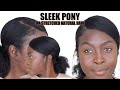 SLEEK SIDE PART PONY ON STRETCHED/STRAIGHT NATURAL HAIR || NO SHRINKAGE, NO WAVES, NO WET PRODUCTS