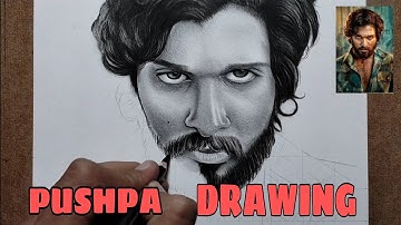 Allu Arjun Realistic Drawing😍 // tutorial  #pushpa #alluarjun