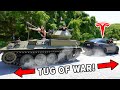 Tesla Model X vs TANK - TUG OF WAR!