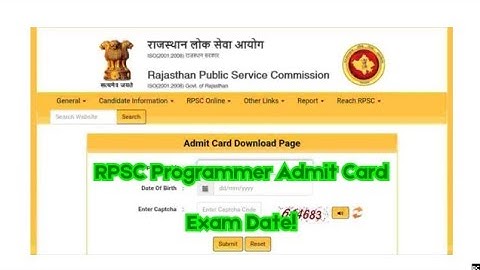 RPSC Programmer Admit Card 2024 – Download Hall Ticket at rpsc.rajasthan.gov.in | Exam Date (Out)