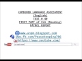 CLA TEST # 40 COMBINED LANGUAGE ASSESSMENT (English) FIRST PART of CLA (Reading) PATROL REPORT