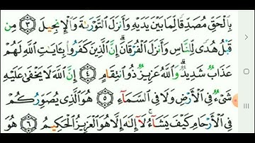سورة( آل عمران) من آيه( ١)حتي آيه( ٦)