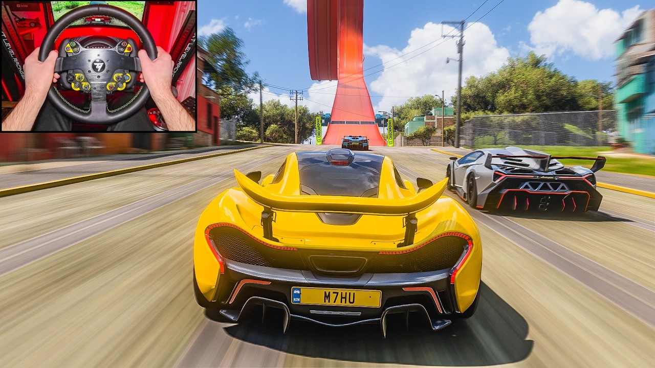 McLaren P1 - Hot Wheels Race - Forza Horizon 5 | Steering Wheel Gameplay