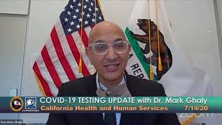 California health and human services secretary dr. mark ghaly hosts a
video conference call to provide an update on the state's efforts get
covid-19 testi...