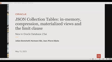 JSON Collection Tables: in-memory, compression, materialized views and limit clause