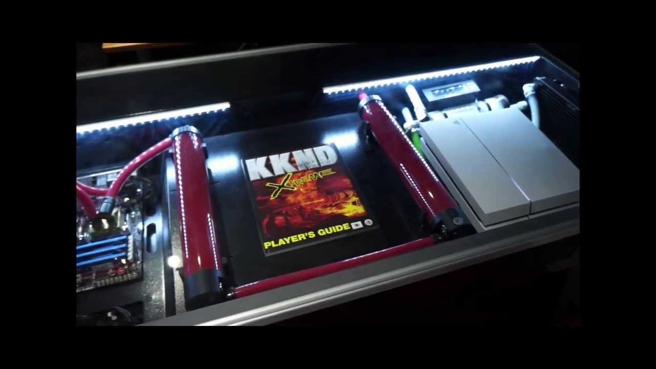My Red Harbinger Ps4 Pc Liquid Cooled Cross Desk Youtube