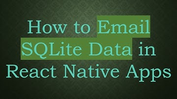 How to Email SQLite Data in React Native Apps