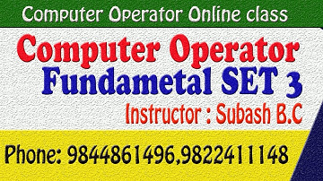 Computer operator || Fundamental SET 3 with answer || Subash B.C.