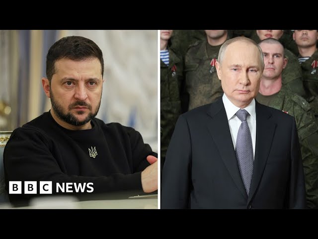 Ukraine's Zelensky and Russia's Putin address their countries on New Year's  Eve – BBC News - YouTube