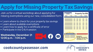 Apply for Missing Property Tax Savings