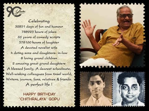 Chitralaya Gopu Turns 90. Celebrities send him video Wishes.