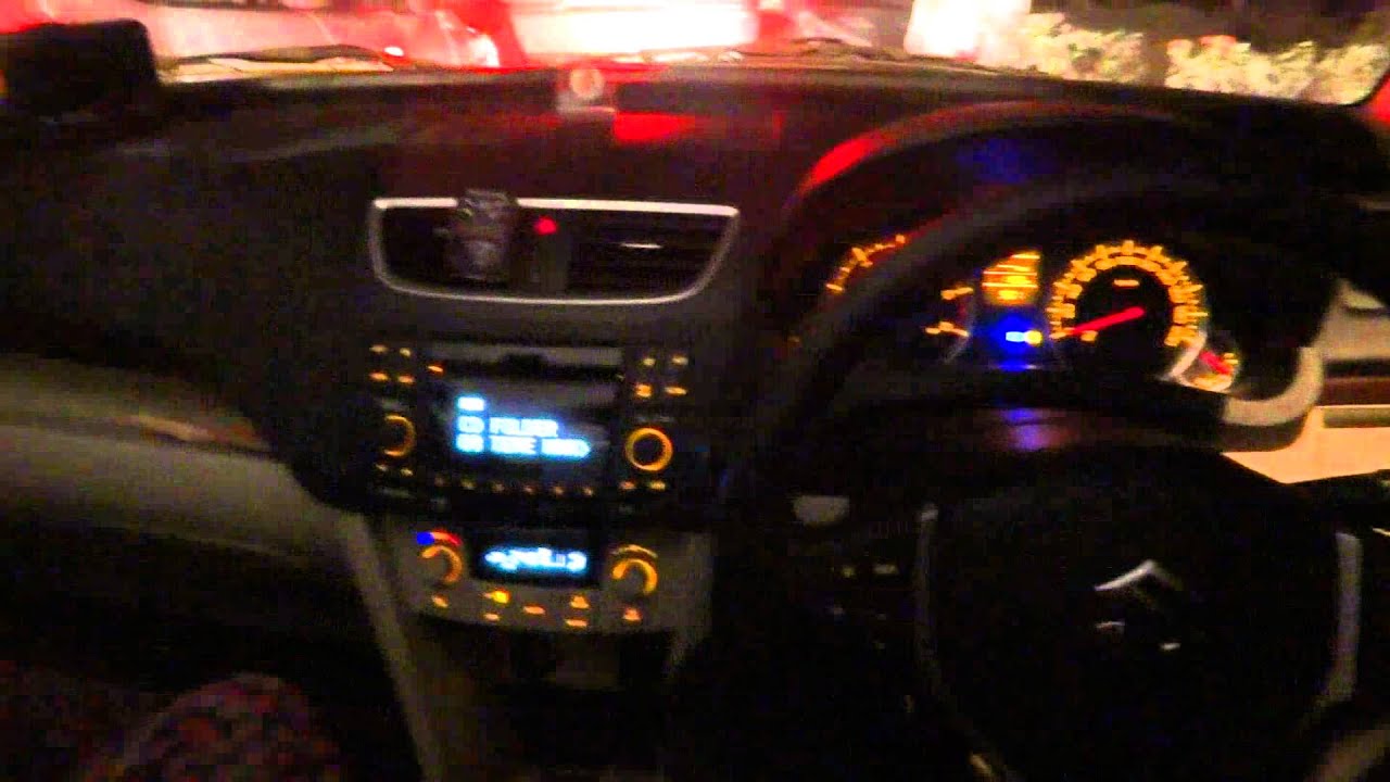 Swift Dzire Interior In Night With Reverse Parking Camera Sensors
