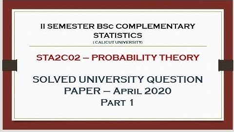 II BSc COMPLEMENTARY STATISTICS SOLVED QUESTION PAPER (APRIL 2020) - PART1