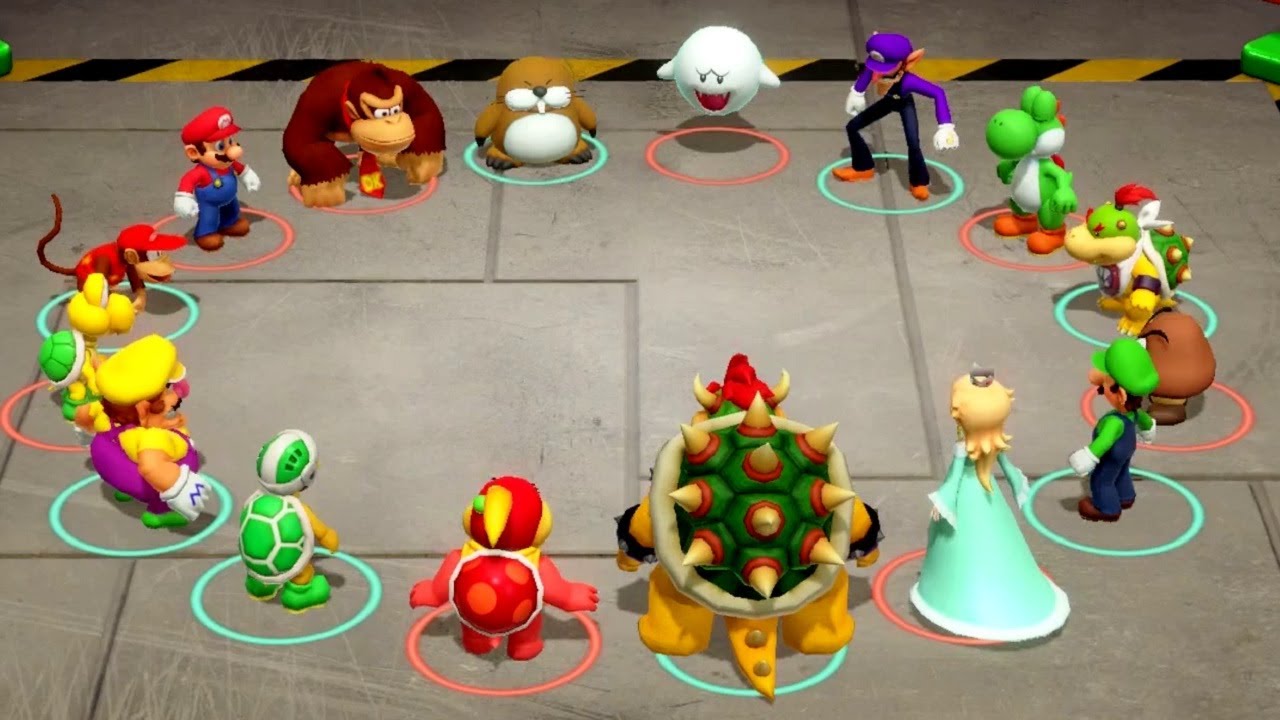 Super Mario Party Superstars Minigame Battle - Mario vs Yoshi vs Wario vs Luigi (Master CPU)