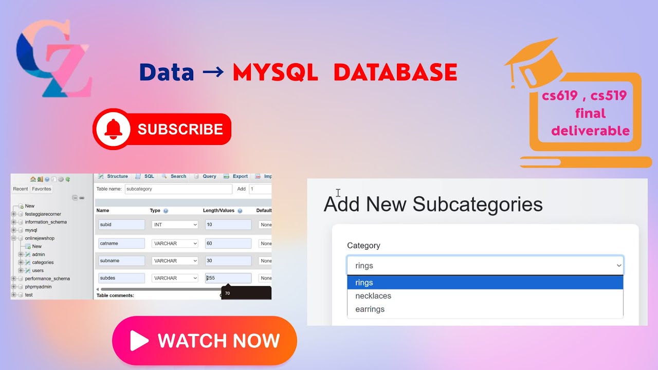 insert query in mysql cs619 cs519 final deliverable