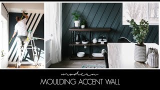 A stunning modern diy moulding accent wall that can be installed in
one afternoon! everything you need to know learn how install molding
feature wall...