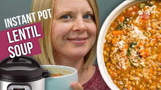 THE BEST Instant Pot LENTIL Soup Recipe | NO Sauteing