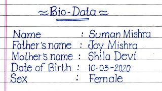 How To Make Bio Data In English Biodata Format How To Write Bio-Data Biodata Kise Likhe