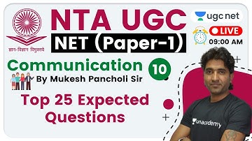 NTA UGC NET 2020 (Paper-1) | Communication by Mukesh Sir | Communication (Top 25 Expected Questions)