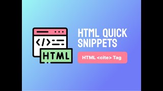 HTML cite Tag in 45 Seconds | How to Use cite for Citations in HTML #coding #Shorts #html #html5