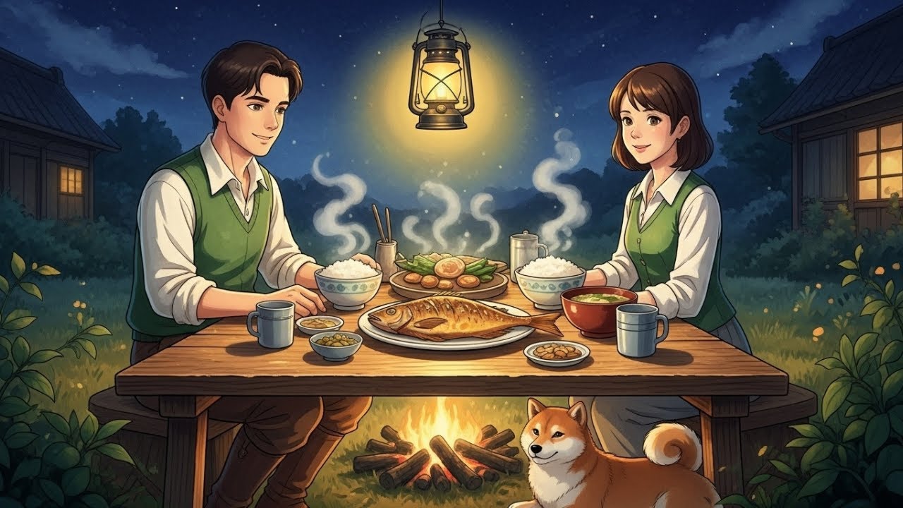 ASMR Ghibli-Style Countryside Dinner | Grilled Fish & Korean Breakfast | Slow Living Farm Life