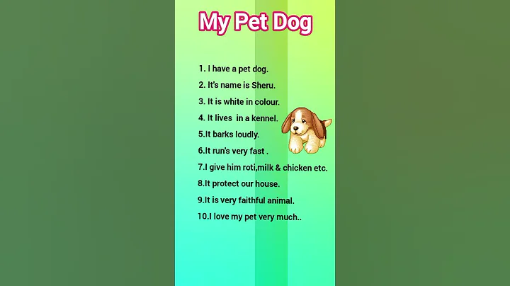 10 Best lines an my pet dog /writing about my pet dog/10 lines essay on my pet dog.