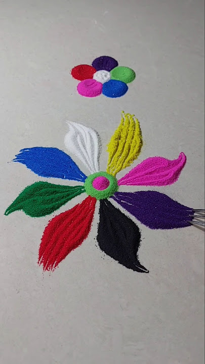 💖💐Multicolour Rangoli design...#trending #viralvideo