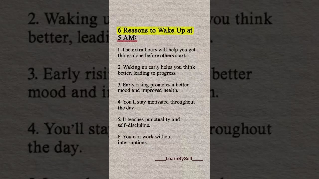 6 Reasons To Wake Up At 5