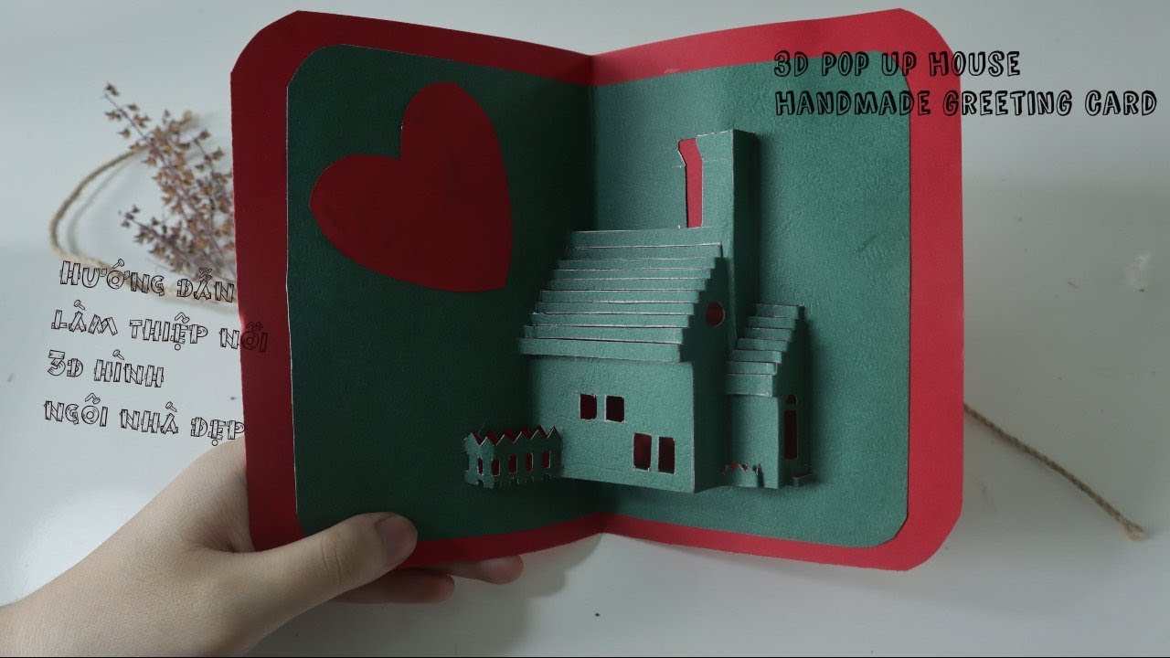 Hướng Dẫn Làm Thiệp Nổi 3D Hình Ngôi Nhà Đẹp- 3D Pop Up House Handmade  Greeting Card - Youtube