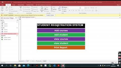 student registration system in access💻. (project 2)