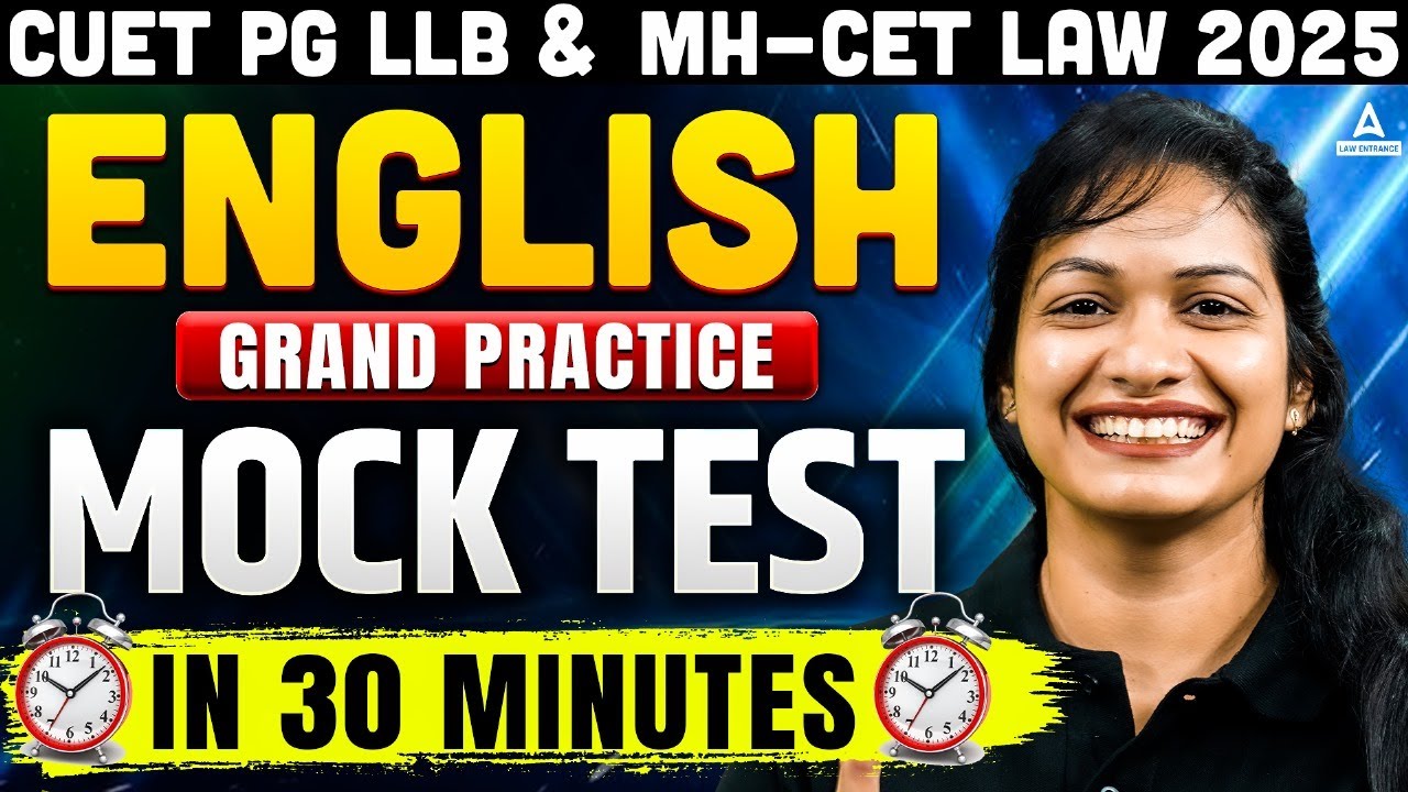 CUET PG LLB & MHCET Law 2025 | Complete Mock Test Practice in 30 Min ...