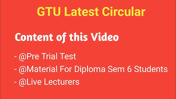 Diploma Last Year Pre Trail Test | Live Classes | GTU