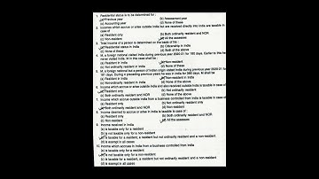 TYBCOM SEM V | DIRECT TAX | RESIDENTIAL STATUS | IMPORTANT MCQ