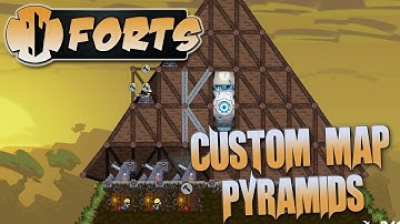 Forts Multiplayer 2v2 Gameplay Custom Map Pyramids, Tri Shot, Breaking Games