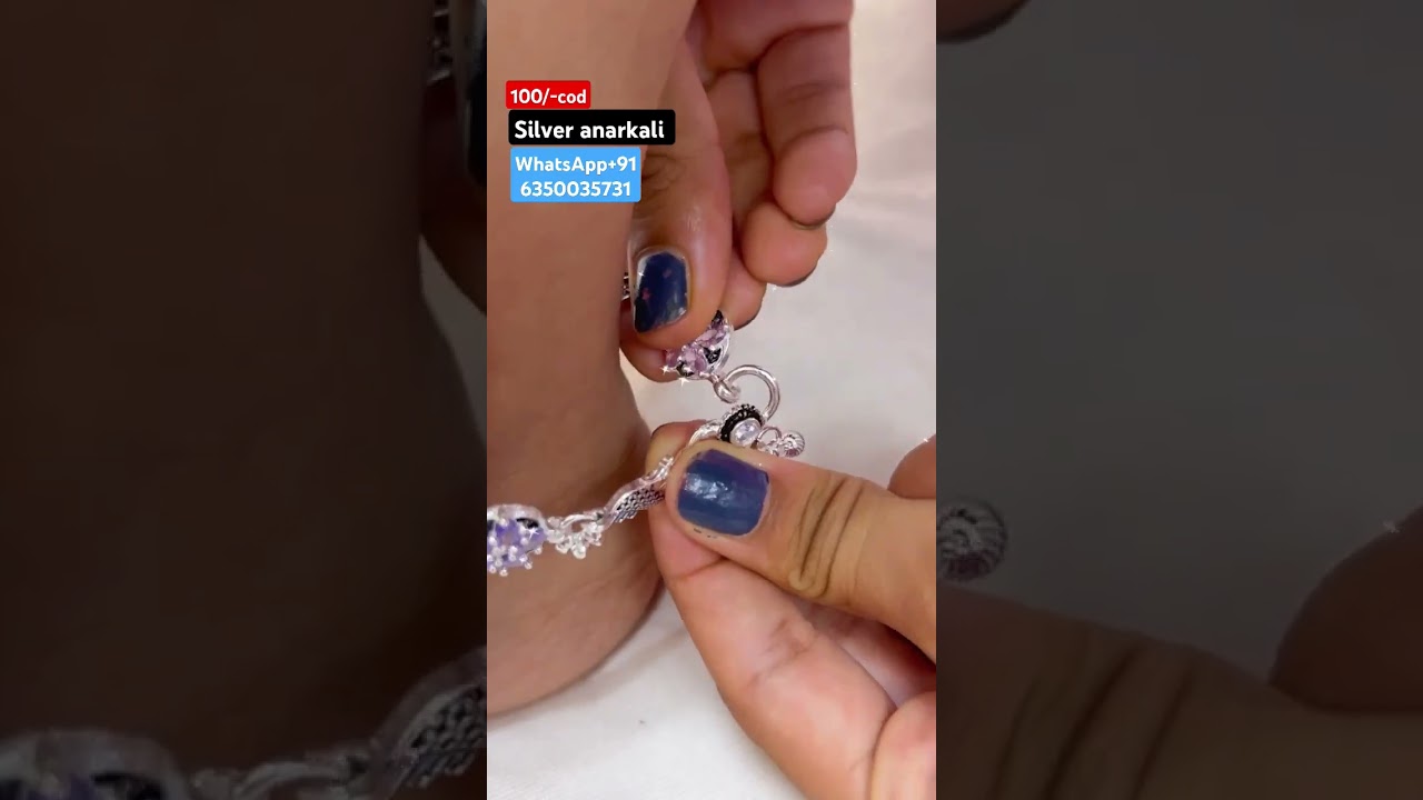 New Designer !! silver pink green stone anklets, with 80% discount on instant order 