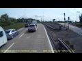 wrong lane on roundabout driver goes onto path