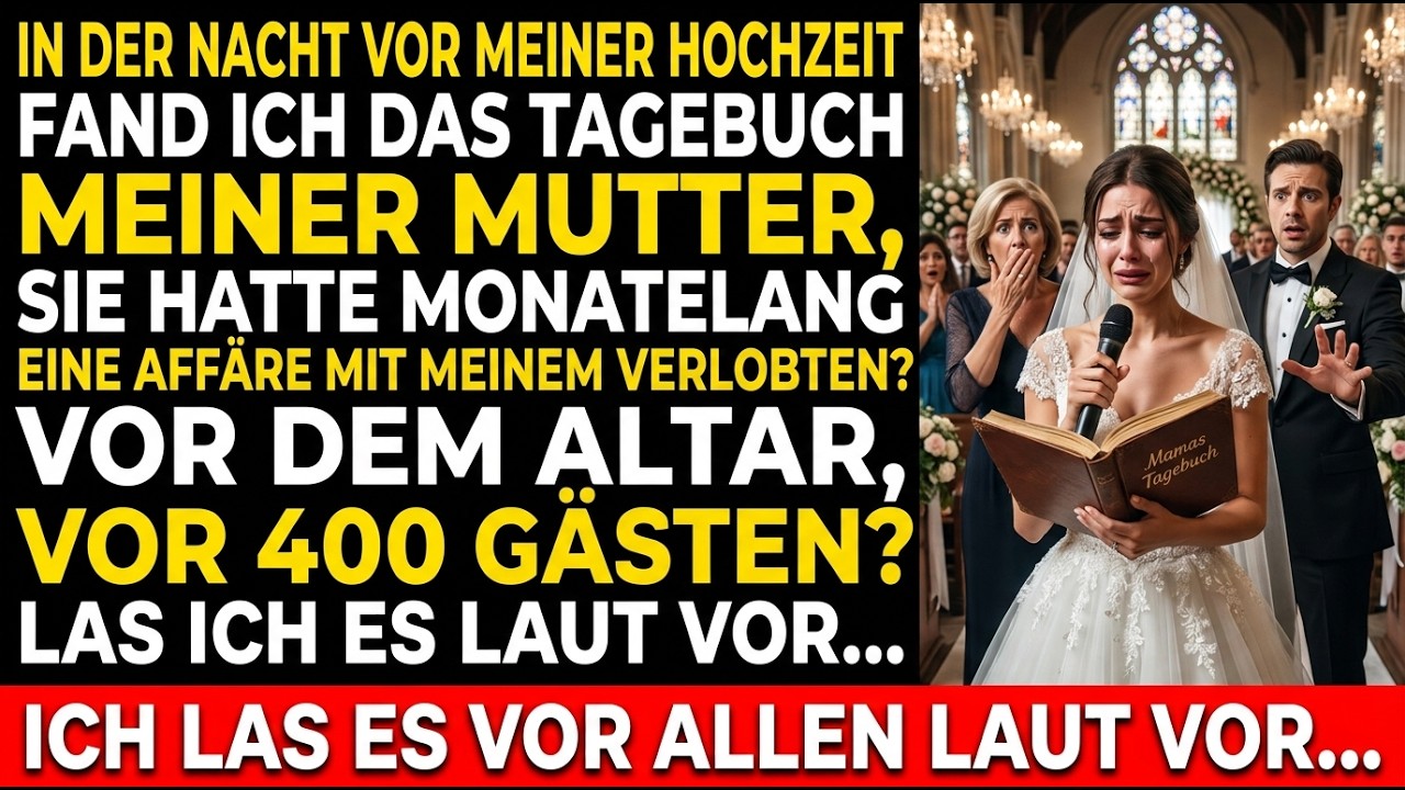 Vierhundert Menschen in dieser Kirche warteten darauf, mich heiraten zu sehen. Zwölf Stunden vorher saß ich um 23:47 Uhr allein im Auto meiner Mutter und las ihr Tagebuch, das ich niemals hätte...