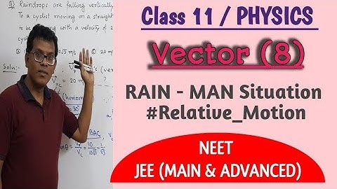 Class 11, Physics | Vector (8) | Rain-Man based Relative Motion | CBSE/JEEMAIN /IITJEE/ NEET.