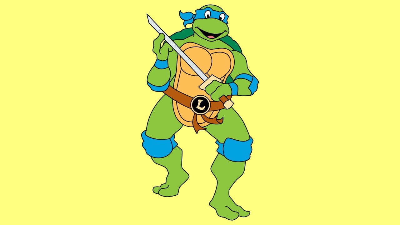 How to draw Leonardo Teenage Mutant Ninja Turtles 1987 TV series - YouTube