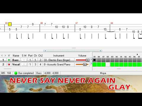 NEVER SAY NEVER AGAIN (ベース TAB) - GLAY