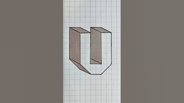 Letter U 3D #drawing #letter #3d #letra #easy #shorts #video