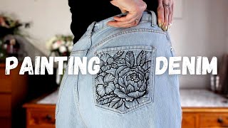 【COLOR iN ID】side painting denim Painting my DENIM : Tutorial - YouTube