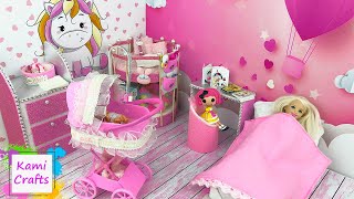 DIY Miniature Dollhouse #29 ~ Barbie Nursery Room (Learning video for kids) Play dolls