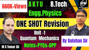 Unit-1 Physics I Quantum Mechanics I Part-1 I by Gulshan Sir I Gateway Classes I AKTU